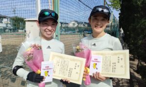 第2329回　関町ローンテニスクラブ　女子ダブルス準優勝:村上・家城ペア