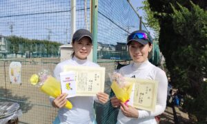 第2330回　関町ローンテニスクラブ　女子ダブルス準優勝:増汐・張ペア