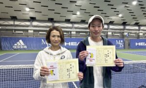 第317回　MTSテニスアリーナ三鷹　ナイターミックスダブルス準優勝:深原・横澤ペア