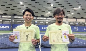 第318回　MTSテニスアリーナ三鷹　ナイター男子ダブルス準優勝:結城・渡辺ペア