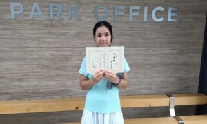 第47回　MUFG PARKテニスコート　中学生女子シングルス準優勝:上里優佳選手