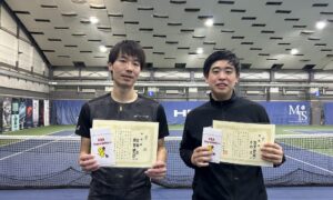 第328回　MTSテニスアリーナ三鷹　ナイター男子ダブルス準優勝:倉部・額賀ペア