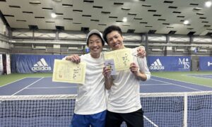 第329回　MTSテニスアリーナ三鷹　ナイター男子ダブルス準優勝:横澤・新井ペア