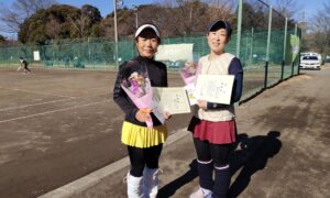 第2498回　桜田倶楽部 東京テニスカレッジ　女子ダブルス準優勝:藤澤・福本ペア