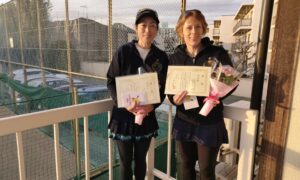 第2502回　関町ローンテニスクラブ　女子ダブルス準優勝:杉田・山田ペア