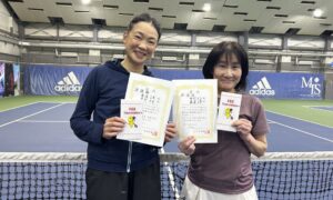 第337回　MTSテニスアリーナ三鷹　ナイター女子ダブルス準優勝:藤澤・中村ペア