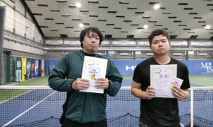 第338回　MTSテニスアリーナ三鷹　ナイター男子ダブルス【変更】中級以下準優勝:東浦・瀬井ペア
