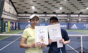 第344回　MTSテニスアリーナ三鷹　ナイター女子ダブルス準優勝:梁川・鶴岡ペア