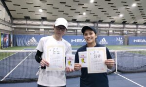 第344回　MTSテニスアリーナ三鷹　ナイター女子ダブルス優勝:岩野・知念ペア