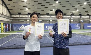 第347回　MTSテニスアリーナ三鷹　ナイター男子ダブルス優勝:柳瀬・川瀬ペア
