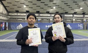 第348回　MTSテニスアリーナ三鷹　ナイターミックスダブルス準優勝:中丸・高橋ペア