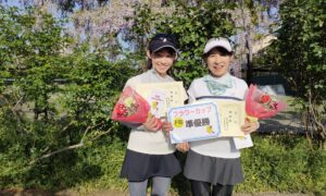 第2552回　桜台テニスクラブ　女子ダブルス準優勝:浅見・松田ペア
