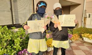 第2544回　緑ヶ丘テニスガーデン　女子ダブルス準優勝:曽我・藤井ペア