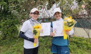 第2575回　桜台テニスクラブ　女子ダブルス優勝:白石・佐々木ペア