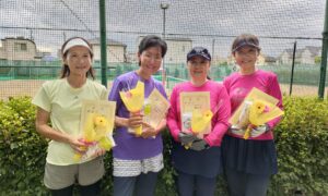 第2591回　善福寺公園テニスクラブ　女子ダブルスチーム戦準優勝:「キャトルカール」チーム