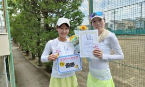 第2592回　関町ローンテニスクラブ　女子ダブルス優勝:神田・深瀬ペア