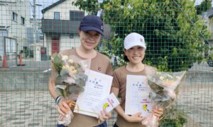 第2606回　南町田インターナショナルテニスカレッジ　女子ダブルス準優勝:大久保・福田ペア