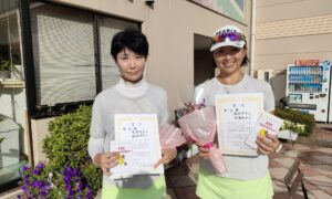 第2632回　緑ヶ丘テニスガーデン　女子ダブルス準優勝:湯瀬・鵜飼ペア