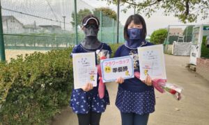 第2643回　善福寺公園テニスクラブ　女子ダブルス準優勝:佐々木・宮﨑ペア