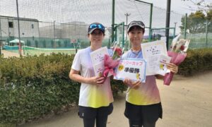 第2644回　善福寺公園テニスクラブ　女子ダブルス準優勝:羽田・橋本ペア