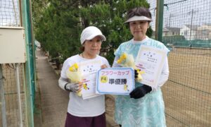第2645回　関町ローンテニスクラブ　女子ダブルス準優勝:妹尾・高比良ペア