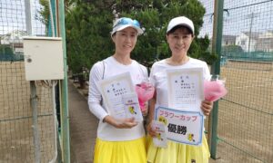第2645回　関町ローンテニスクラブ　女子ダブルス優勝:西岡・雑賀ペア