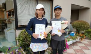 第2650回　緑ヶ丘テニスガーデン　女子ダブルス優勝:藤田・中島ペア