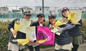第2657回　善福寺公園テニスクラブ　女子ダブルスチーム戦準優勝:「スイートポテトgold」チーム