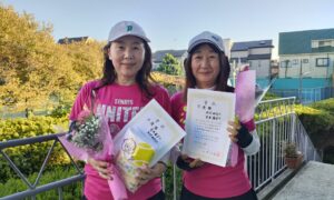 第2675回　桜台テニスクラブ　女子ダブルス準優勝:安本・木村ペア
