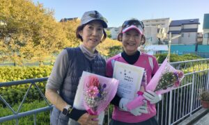 第2675回　桜台テニスクラブ　女子ダブルス優勝:高柳・田中ペア