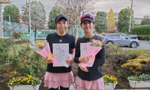 第2678回　緑ヶ丘テニスガーデン　女子ダブルス優勝:　川口・坪井ペア