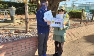 第2685回　善福寺公園テニスクラブ　女子ダブルス準優勝:新実・吉田ペア