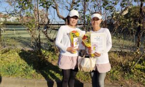 第2687回　桜台テニスクラブ　女子ダブルス準優勝:田中・遠藤ペア