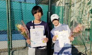 第2692回　南町田インターナショナルテニスカレッジ　女子ダブルス準優勝:常世田・増田ペア