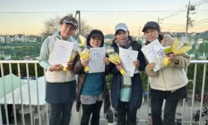 第2694回　善福寺公園テニスクラブ　女子ダブルスチーム戦準優勝:「かみつれ」チーム