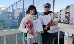 第2703回　関町ローンテニスクラブ　女子ダブルス準優勝:池田・星野ペア