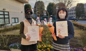 第2704回　緑ヶ丘テニスガーデン　女子ダブルス準優勝:佐々木・宮﨑ペア