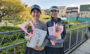 第2707回　桜台テニスクラブ　女子ダブルス(追加大会）準優勝:梁川・安藤ペア