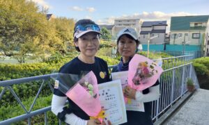 第2708回　桜台テニスクラブ　女子ダブルス（追加大会）準優勝:小幡・藤巻ペア
