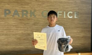 第52回　MUFG PARKテニスコート　中学生男子シングルス準優勝:千足昇大選手