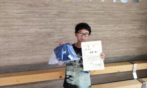第71回　MUFG PARKテニスコート　小学生男女混合12才以下シングルス準優勝:浅野稜選手