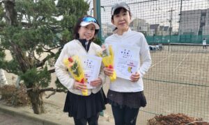 第2718回　関町ローンテニスクラブ　女子ダブルス　FB準優勝:森・小林ペア