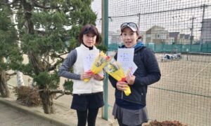 第2718回　関町ローンテニスクラブ　女子ダブルス　FB優勝:原田・田島ペア