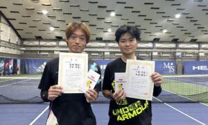 第349回　MTSテニスアリーナ三鷹　ナイター男子ダブルス　オープン準優勝:馬崎・下岡ペア