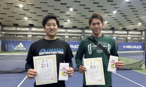 第349回　MTSテニスアリーナ三鷹　ナイター男子ダブルス　オープン優勝:鹿児島・藤原ペア