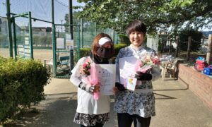 第2800回　善福寺公園テニスクラブ　女子ダブルス　F4優勝:妹尾・高比良ペア