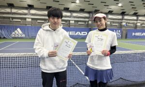 第350回　MTSテニスアリーナ三鷹　ナイターミックスダブルス　初中級準優勝:立川・柳澤ペア