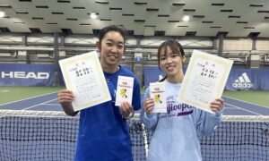 第351回　MTSテニスアリーナ三鷹　ナイター女子ダブルス　オープン準優勝:森田・徳田ペア
