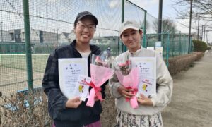 第2749回　善福寺公園テニスクラブ　女子ダブルス　F2優勝:福本・高群ペア