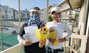 第2845回　関町ローンテニスクラブ　女子ダブルス　F4優勝:沖山・神田ペア